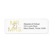 Mr & Mrs Elegant Typografie Bruiloft Etiket (Voorkant)
