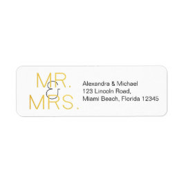 Mr & Mrs Elegant Typografie Bruiloft Etiket