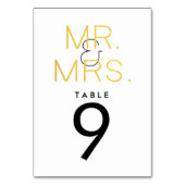 Mr & Mrs Elegant Typografie Tafel Kaart (Voorkant)