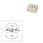 Mr & Mrs | Elegante kalligrafie script trouwdatum Rubberstempel (Gestempeld)
