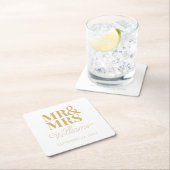 Mr. Mrs. Elegante Repetial Engagement Party Classi Kartonnen Onderzetters (Insitu)