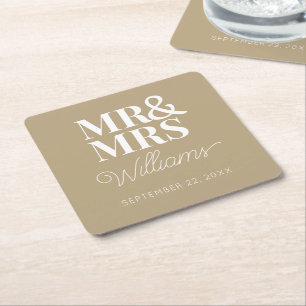 Mr. Mrs. Elegante Repetial Engagement Party Classi Kartonnen Onderzetters