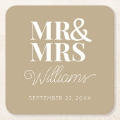 Mr. Mrs. Elegante Repetial Engagement Party Classi Kartonnen Onderzetters (Voorkant)