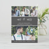 Mr. Mrs. Eloped getrouwd foto bruiloft aankondigin Kaart (Staand voorkant)