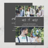 Mr. Mrs. Eloped getrouwd foto bruiloft aankondigin Kaart (Voorkant / Achterkant)