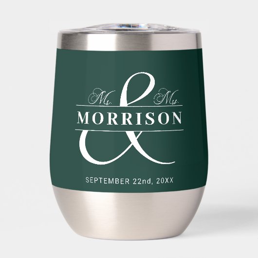 Mr. Mrs. Emerald Green Wedding Favoriet (Voorkant)