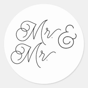 Mr & Mrs envelop stickers voor bruiloft uitnodigin