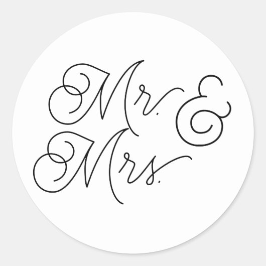 Mr & Mrs envelop stickers voor bruiloft uitnodigin (Voorkant)
