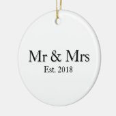 Mr & Mrs Est. Year Elegant Personalized Couple  Keramisch Ornament (Links)