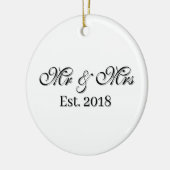 Mr & Mrs Est. Year Personalized Couple Design Keramisch Ornament (Links)