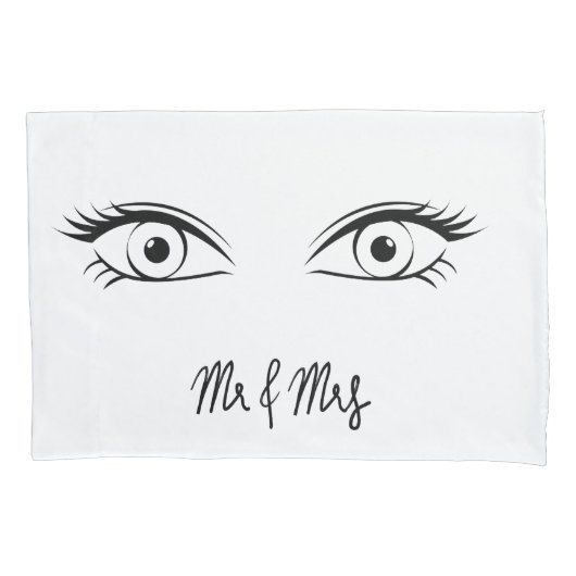 Mr & Mrs Eye Pillowcases Kussensloop (Voorkant-Links)