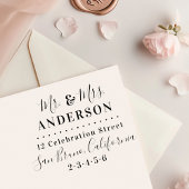 MR & MRS Familienaam Script Modern retouradres Rubberstempel