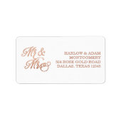 Mr & Mrs Faux Copper Etiket (Voorkant)