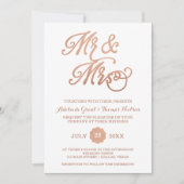 Mr & Mrs Faux Copper Uitnodiging voor de bruiloft (Voorkant)