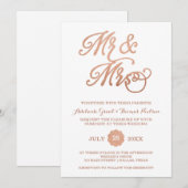 Mr & Mrs Faux Copper Uitnodiging voor de bruiloft (Voorkant / Achterkant)