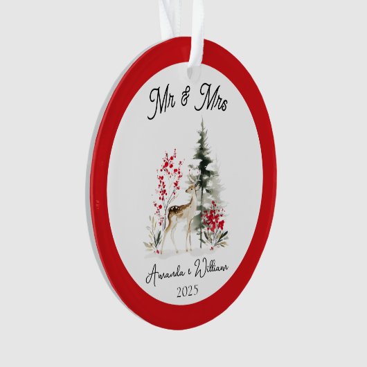 Mr Mrs First Christmas Housewarming mr and mrs  Ornament (voorkant)