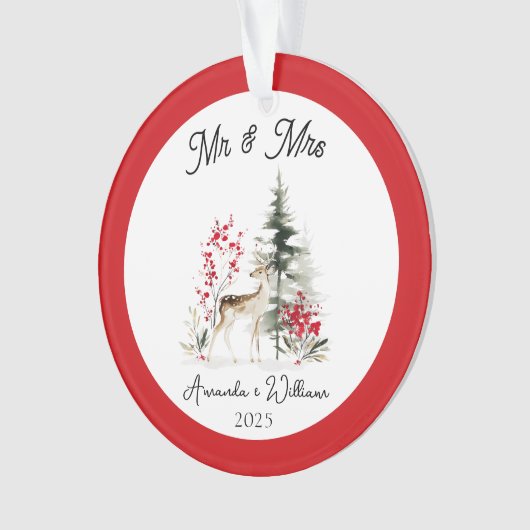 Mr Mrs First Christmas Housewarming mr and mrs  Ornament (voorkant)