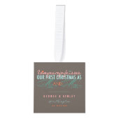 Mr & Mrs First Kerstmis Mistletoes Foto Wedding Decoratie (Voorkant)