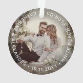 Mr & Mrs First Kerstmis Mistletoes Foto Wedding Ornament (achterkant)