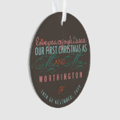 Mr & Mrs First Kerstmis Mistletoes Foto Wedding Ornament (voorkant)