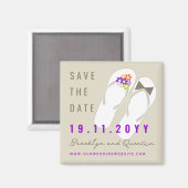 Mr & Mrs Flip Flops Beach Bruiloft Save The Date Magneet (Voorkant / Achterkant)