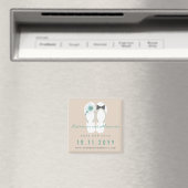 Mr & Mrs Flip Flops Hibiscus Trouw Save The Date Magneet (Insitu (Vaatwasser))