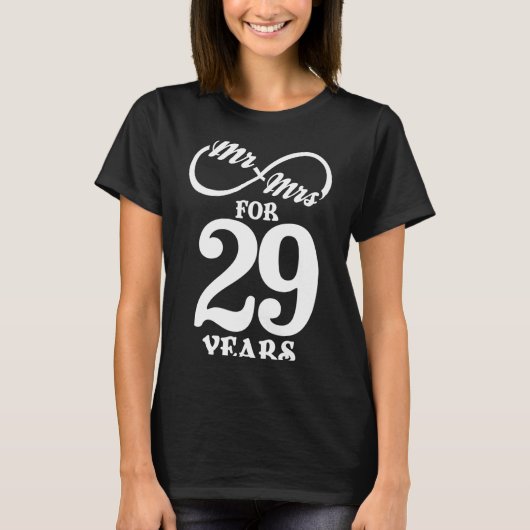 Mr Mrs For 29 Years 29th Wedding Anniversary  T-shirt (Voorkant)