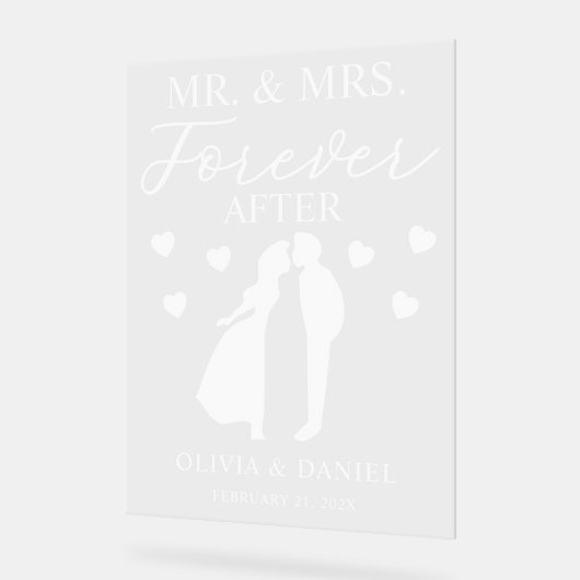 Mr. & Mrs. Forever After Personalized Wedding Acryl Bord (Hoek)