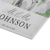 Mr & Mrs Fotocollage Modern Monogram Snijplank (Hoek)