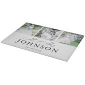 Mr & Mrs Fotocollage Modern Monogram Snijplank (Hoek)