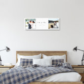 Mr & Mrs Fotoscript Namen Bruiloft Datum Aandenken Canvas Afdruk (Insitu (Slaapkamer))