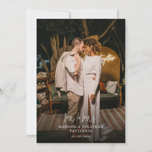 Mr. & Mrs. Fotoscriptweduwschap Hartelijk dank Bedankkaart (Voorkant)