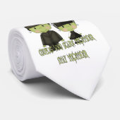 Mr. & Mrs. Franken Monster Paar Halloween Stropdas (Opgerold)