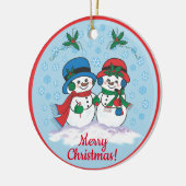 Mr. & Mrs Frosty The Snowman Ceramic Ornament (Links)