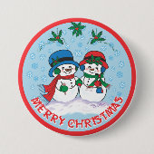 Mr. & Mrs Frosty The Snowman Ronde Button 7,6 Cm (Voorkant)
