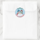 Mr. & Mrs Frosty The Snowman Ronde Sticker (Tas)