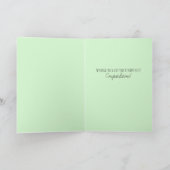 Mr & Mrs Fun Bloemenblauw Bruiloft Inspirativiteit Kaart (Binnen)