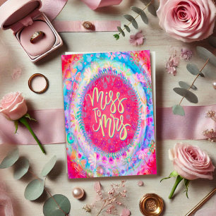 Mr & Mrs Fun Bloemenblauw Bruiloft Inspirativiteit Kaart