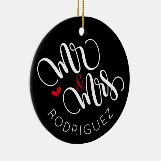 Mr & Mrs - Gepersonaliseerd ornament (Rechts)