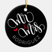 Mr & Mrs - Gepersonaliseerd ornament (Voorkant)