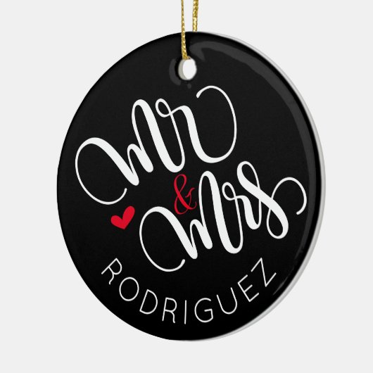 Mr & Mrs - Gepersonaliseerd ornament (Links)