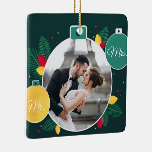 Mr & Mrs Gepersonaliseerde Kerstversiering Keramisch Ornament (Rechts)