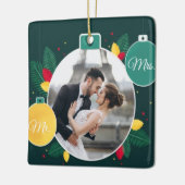 Mr & Mrs Gepersonaliseerde Kerstversiering Keramisch Ornament (Links)