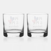 Mr & Mrs Gepersonaliseerde Stemless Rocks Glas Set (Achterkant)