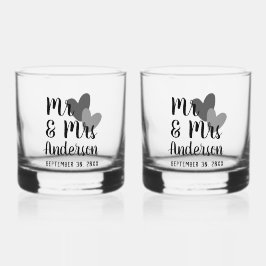 Mr & Mrs Gepersonaliseerde Stemless Rocks Glas Set