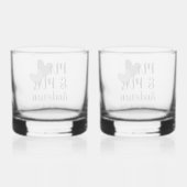 Mr & Mrs Gepersonaliseerde Stemless Rocks Glas Set (Achterkant)