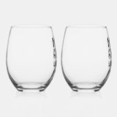 Mr & Mrs Gepersonaliseerde Stemless Wijnglas Set Wijnglas Zonder Voet (Rechts)