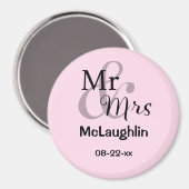 Mr & Mrs Gepersonaliseerde Wedding Couple Namen Da Magneet (Voorkant / Achterkant)