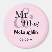 Mr & Mrs Gepersonaliseerde Wedding Couple Namen Da Magneet (Voorkant)