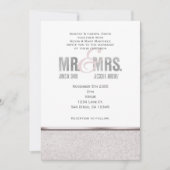 Mr. & Mrs Glamor Sparkle Chic Wedding Invitation Kaart (Voorkant)